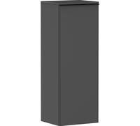 hansgrohe Xelu Q armario de media altura, 400x350, 1 puerta, tope de puerta a la izquierda, 2 baldas de cristal, 54128670, Color: Mueble Gris Diamante Mate/Negro Mate Mango