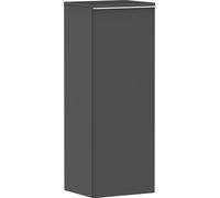 hansgrohe Xelu Q armario de media altura, 400x350, 1 puerta, tope de puerta a la izquierda, 2 baldas de cristal, 54128700, Color: Mueble Gris Diamante Mate/Mate Tirador Blanco