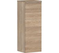 hansgrohe Xelu Q armario de media altura, 400x350, 1 puerta, tope de puerta a la izquierda, 2 baldas de cristal, 54129000, Color: Mueble roble natural/mango cromado