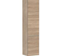 hansgrohe Xelu Q armario de media altura, 400x350x1650, 2 puertas, tope de puerta a la derecha, 3 estantes de cristal, 54141700, Color: Mueble Roble Nature/Mate Tirador Blanco
