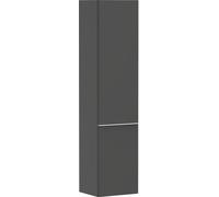 hansgrohe Xelu Q armario de media altura, 400x350x1650, 2 puertas, tope de puerta a la derecha, 3 estantes de cristal, 54140700, Color: Mueble Gris Diamante Mate/Mate Tirador Blanco