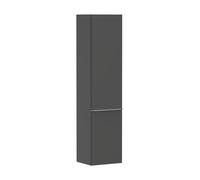 hansgrohe Xelu Q armario de media altura, 400x350x1650, 2 puertas, tope de puerta a la derecha, 3 estantes de cristal, 54140000, Color: Mueble Gris Diamante Mate/Mango Cromo