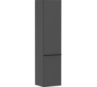 hansgrohe Xelu Q armario de media altura, 400x350x1650, 2 puertas, tope de puerta a la derecha, 3 estantes de cristal, 54140670, Color: Mueble Gris Diamante Mate/Negro Mate Mango