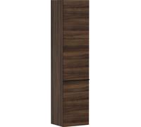 hansgrohe Xelu Q armario de media altura, 400x350x1650, 2 puertas, tope de puerta a la izquierda, 3 estantes de cristal, 54138670, Color: Mueble Nogal Oscuro/Mate Mango Negro
