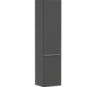hansgrohe Xelu Q armario de media altura, 400x350x1650, 2 puertas, tope de puerta a la izquierda, 3 estantes de cristal, 54136000, Color: Mueble Gris Diamante Mate/Mango Cromo