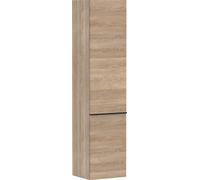 hansgrohe Xelu Q armario de media altura, 400x350x1650, 2 puertas, tope de puerta a la izquierda, 3 estantes de cristal, 54137670, Color: Mueble Roble Natural/Mate Mango Negro