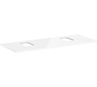 consola hansgrohe Xelu Q con 2 recortes, 1360x550, para lavabo sobre encimera, con orificio para grifo, 54125050, Color: Blanco alto brillo