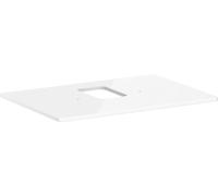 consola hansgrohe Xelu Q con recortes en el centro, 780x550, para lavabo sobre encimera, con orificio para grifo, 54120050, Color: Blanco alto brillo