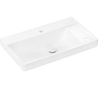 hansgrohe Xelu Q lavabo, 2 agujeros para grifería, con repisa, con desagüe automático, sin rebosadero, 800x480mm, blanco, 61025450, Color: Blanco/estante derecho