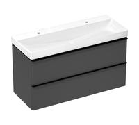 hansgrohe Xelu Q lavabo, con desagüe automático, sin rebosadero, 1200x480mm, blanco, 61042450, Color: 2 orificios de grifo