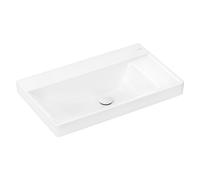 hansgrohe Xelu Q lavabo con repisa a la derecha, sin agujero para grifería, sin rebosadero, con juego de desagüe, 800x480mm, blanco, 61026450, Color: Blanco/sin orificio para grifo