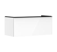 hansgrohe Xelu Q mueble bajo lavabo, 1180x550, 1 cajón, para consolas con lavabo sobre encimera, pulido, 54062670, Color: Mueble Blanco Alto Brillo/Manejo Negro Mate