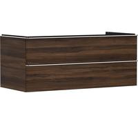 Hansgrohe Xelu Q Mueble bajo Lavabo, 1180x550, 2 cajones, para Consolas con Lavabo sobre encimera, 5408, Color: Mueble Nogal Oscuro/Mando Cromo