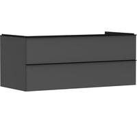 Hansgrohe Xelu Q Mueble bajo Lavabo, 1180x550, 2 cajones, para Consolas con Lavabo sobre encimera, 5408, Color: Mueble Gris Diamante Mate/Negro Mate Mango