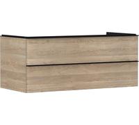 Hansgrohe Xelu Q Mueble bajo Lavabo, 1180x550, 2 cajones, para Consolas con Lavabo sobre encimera, 5408, Color: Mueble Roble Natural/Mate Mango Negro