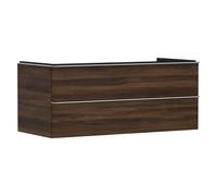 hansgrohe Xelu Q mueble bajo lavabo, 1180x550, 2 cajones, para consolas con lavabo sobre encimera, 54085000, Color: Mueble Nogal Oscuro/Mando Cromo