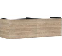 Hansgrohe Xelu Q Mueble bajo Lavabo, 1560x550, 2 cajones, para Consolas con Lavabo sobre encimera, Pulido, 5407, Color: Mueble Roble Nature/Mate Tirador Blanco