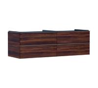 hansgrohe Xelu Q mueble bajo lavabo, 1560x550, 4 cajones, para consolas con lavabo sobre encimera, sin recorte de sifón, 54093000, Color: Mueble Nogal Oscuro/Mando Cromo