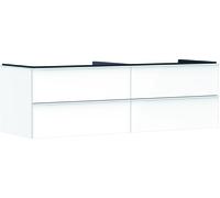 hansgrohe Xelu Q mueble bajo lavabo, 1560x550, 4 cajones, para consolas con lavabo sobre encimera, sin recorte de sifón, 54090700, Color: Mueble Blanco Alto Brillo/Asa Blanco Mate