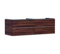 hansgrohe Xelu Q mueble bajo lavabo, 1560x550, 4 cajones, para consolas con lavabo sobre encimera, sin recorte de sifón, 54093700, Color: Mueble Nogal Oscuro/Blanco Mate Tirador