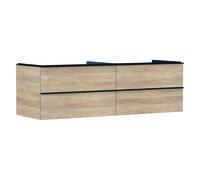 hansgrohe Xelu Q mueble bajo lavabo, 1560x550, 4 cajones, para consolas con lavabo sobre encimera, sin recorte de sifón, 54092670, Color: Mueble Roble Natural/Mate Mango Negro