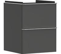 Hansgrohe Xelu Q Mueble bajo Lavabo, 480x475, 2 cajones, para Lavabo con Enjuague Manual, 540, Color: Mueble Gris Diamante Mate/Mango Cromo