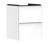 hansgrohe Xelu Q mueble bajo lavabo, 480x475, 2 cajones, para lavabo con enjuague manual, 54019000, Color: Mueble Blanco Alto Brillo / Tirador Cromado