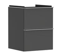 hansgrohe Xelu Q mueble bajo lavabo, 480x475, 2 cajones, para lavabo con enjuague manual, 54020000, Color: Mueble Gris Diamante Mate/Mango Cromo