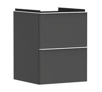 hansgrohe Xelu Q mueble bajo lavabo, 480x475, 2 cajones, para lavabo con enjuague manual, 54020700, Color: Mueble Gris Diamante Mate/Mate Tirador Blanco