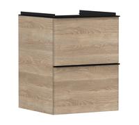 hansgrohe Xelu Q mueble bajo lavabo, 480x475, 2 cajones, para lavabo con enjuague manual, 54021670, Color: Mueble Roble Natural/Mate Mango Negro