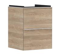 hansgrohe Xelu Q mueble bajo lavabo, 480x475, 2 cajones, para lavabo con enjuague manual, 54021700, Color: Mueble Roble Nature/Mate Tirador Blanco