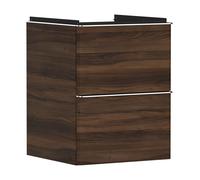 hansgrohe Xelu Q mueble bajo lavabo, 480x475, 2 cajones, para lavabo con enjuague manual, 54022000, Color: Mueble Nogal Oscuro/Mando Cromo