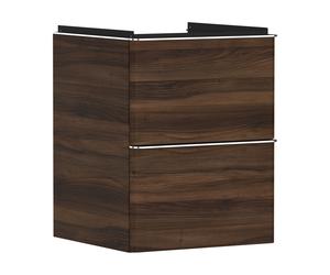 hansgrohe Xelu Q mueble bajo lavabo, 480x475, 2 cajones, para lavabo con enjuague manual, 54022000, Color: Mueble Nogal Oscuro/Mando Cromo
