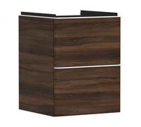 hansgrohe Xelu Q mueble bajo lavabo, 480x475, 2 cajones, para lavabo con enjuague manual, 54022700, Color: Mueble Nogal Oscuro/Blanco Mate Tirador