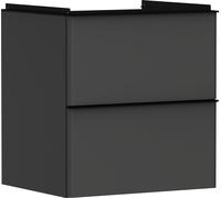 hansgrohe Xelu Q mueble bajo lavabo, 580x475, 2 cajones, para lavabo, 54024670, Color: Mueble Gris Diamante Mate/Negro Mate Mango