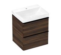 hansgrohe Xelu Q mueble bajo lavabo, 580x475, 2 cajones, para lavabo, 54026670, Color: Mueble Nogal Oscuro/Mate Mango Negro