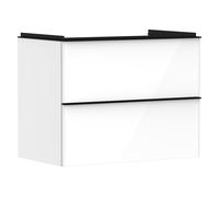 hansgrohe Xelu Q mueble bajo lavabo, 780x475, 2 cajones, para lavabo, 54027670, Color: Mueble Blanco Alto Brillo/Manejo Negro Mate