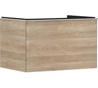 Hansgrohe Xelu Q Mueble bajo Lavabo, 780x550, 1 cajón, para Consolas con Lavabo sobre encimera, Pulido, 5405, Color: Mueble Roble Natural/Mango Cromado