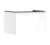 hansgrohe Xelu Q mueble bajo lavabo, 780x550, 1 cajón, para consolas con lavabo sobre encimera, pulido, 54054000, Color: Mueble Blanco Alto Brillo / Tirador Cromado