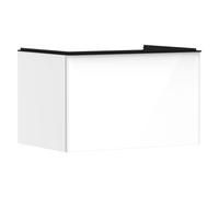 hansgrohe Xelu Q mueble bajo lavabo, 780x550, 1 cajón, para consolas con lavabo sobre encimera, pulido, 54054670, Color: Mueble Blanco Alto Brillo/Manejo Negro Mate