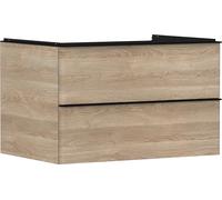 Hansgrohe Xelu Q Mueble bajo Lavabo, 780x550, 2 cajones, para Consolas con Lavabo sobre encimera, 5407, Color: Mueble Roble Natural/Mate Mango Negro