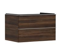 hansgrohe Xelu Q mueble bajo lavabo, 780x550, 2 cajones, para consolas con lavabo sobre encimera, 54077000, Color: Mueble Nogal Oscuro/Mando Cromo