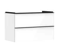 hansgrohe Xelu Q mueble bajo lavabo, 980x475, 2 cajones, para lavabo, 54031670, Color: Mueble Blanco Alto Brillo/Manejo Negro Mate