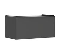 hansgrohe Xelu Q mueble bajo lavabo, 980x550, 1 cajón, para consolas con lavabo sobre encimera, pulido, 5, 54059700, Color: Mueble Gris Diamante Mate/Mate Tirador Blanco