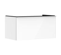 hansgrohe Xelu Q mueble bajo lavabo, 980x550, 1 cajón, para consolas con lavabo sobre encimera, pulido, 5, 54058000, Color: Mueble Blanco Alto Brillo / Tirador Cromado