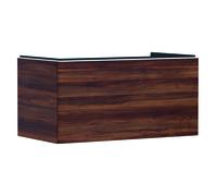 hansgrohe Xelu Q mueble bajo lavabo, 980x550, 1 cajón, para consolas con lavabo sobre encimera, pulido, 5, 54061700, Color: Mueble Nogal Oscuro/Blanco Mate Tirador