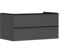 Hansgrohe Xelu Q Mueble bajo Lavabo, 980x550, 2 cajones, para Consolas con Lavabo sobre encimera, 540, Color: Mueble Gris Diamante Mate/Negro Mate Mango