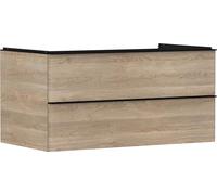 Hansgrohe Xelu Q Mueble bajo Lavabo, 980x550, 2 cajones, para Consolas con Lavabo sobre encimera, 540, Color: Mueble Roble Natural/Mate Mango Negro