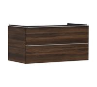 hansgrohe Xelu Q mueble bajo lavabo, 980x550, 2 cajones, para consolas con lavabo sobre encimera, 54081000, Color: Mueble Nogal Oscuro/Mando Cromo
