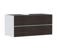 hansgrohe Xevolos E mueble bajo lavabo, 2 cajones, 1 hueco central, 1180x550x555mm, para consola con lavabo sobre encimera, 54193730, Color: Carcasa blanco mate, frontal roble oscuro